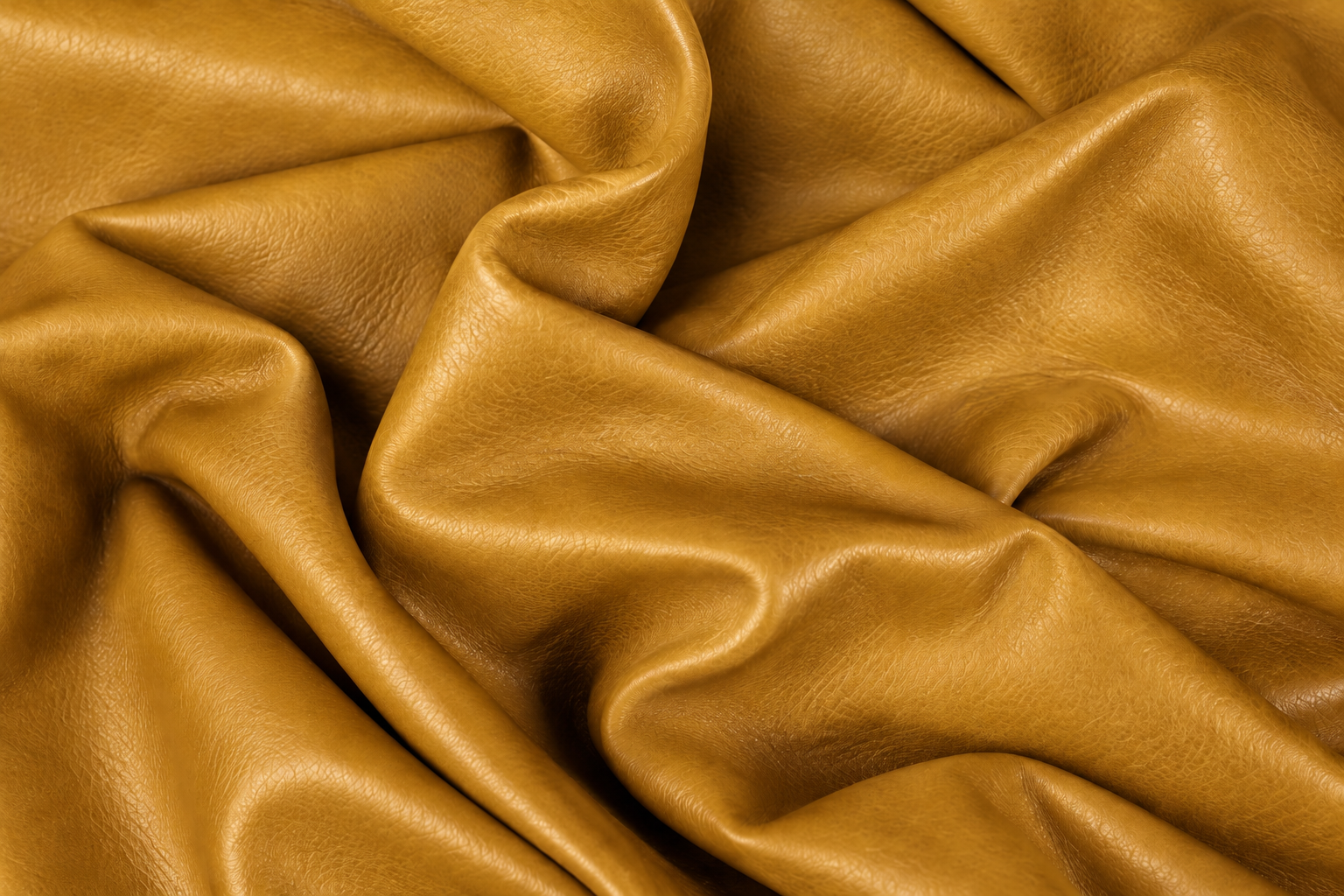 Textura editorial de cuero color mostaza con pliegues